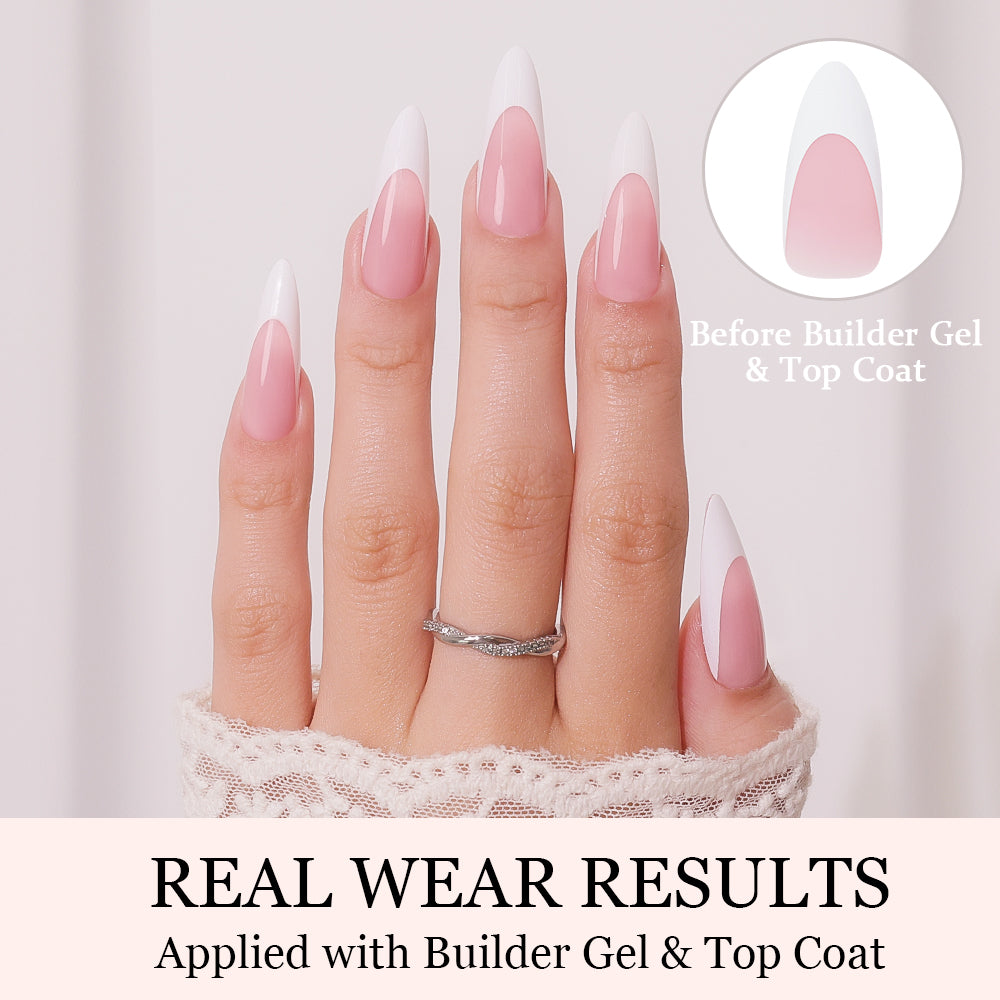 Pink French Tip | Long Almond | ProTips