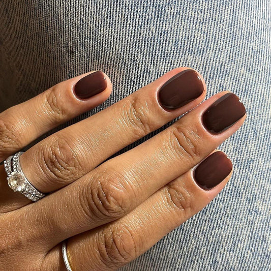 Glossy Dark Brown | Short Square