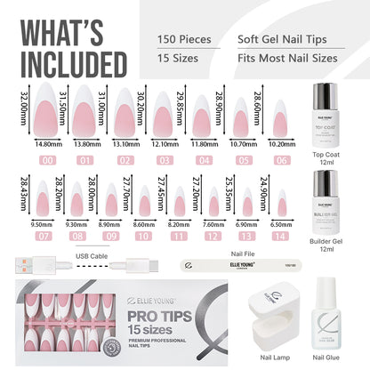 Pink French Tip | Long Almond | ProTips