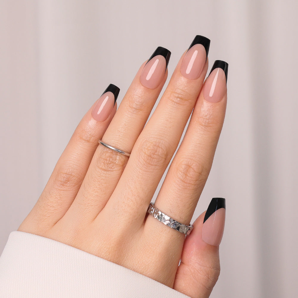Black French Tip | Medium Coffin | ProTips