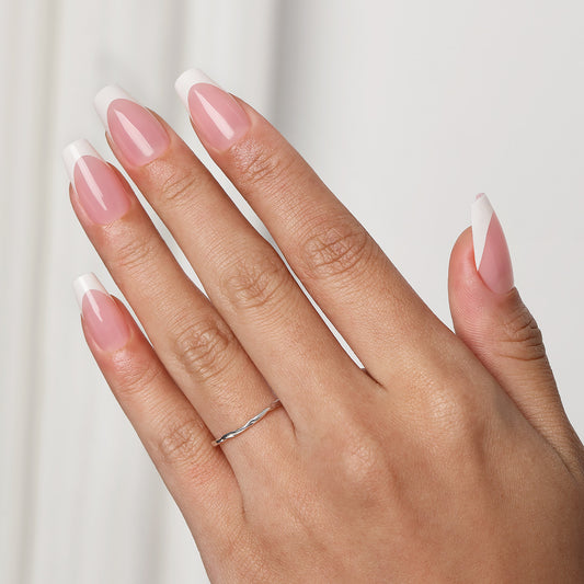 Pink Base French Tip | Medium Coffin | ProTips