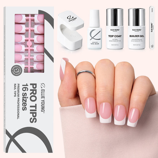 Pink Base French Tip | Medium Square | ProTips