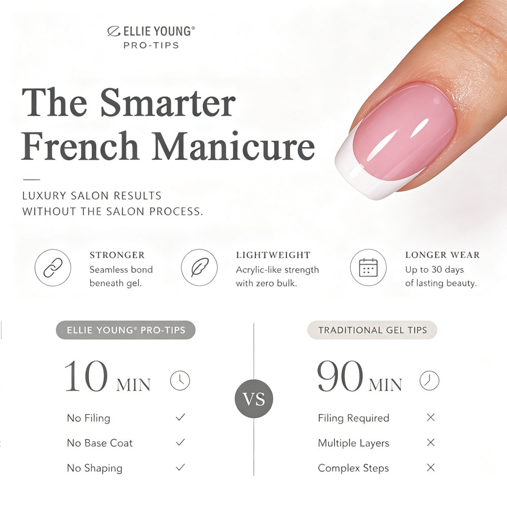 Pink Base French Tip | Medium Square | ProTips