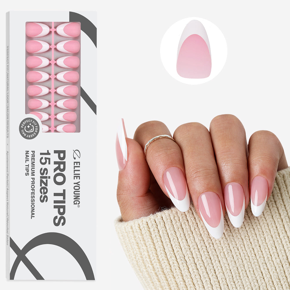 Pink Base French Tip | Medium Almond | ProTips