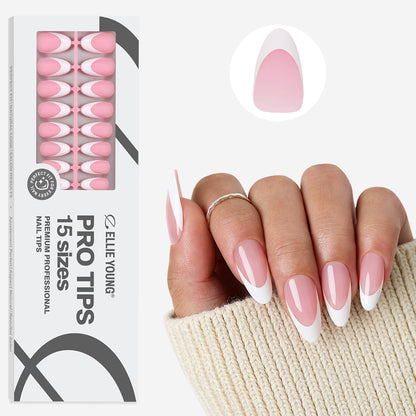 Pink Base French Tip | Medium Almond | ProTips