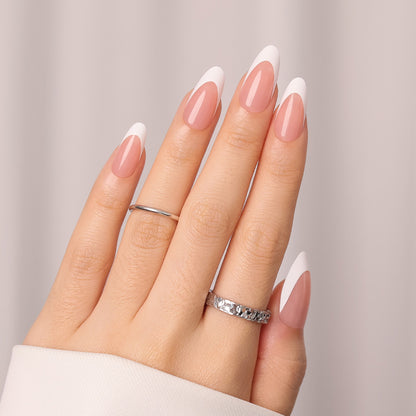 Nude French Tip | Medium Almond | EASY PRESS™