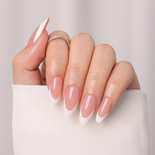 Nude French Tip | Medium Almond | EASY PRESS™