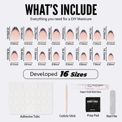 Brown Polka Dots | Short Almond