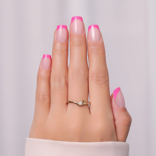 Pink French Tip | Short Square