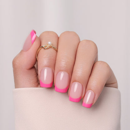 Pink French Tip | Short Square