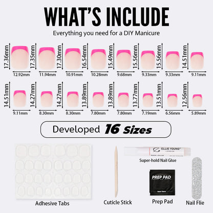 Pink French Tip | Short Square