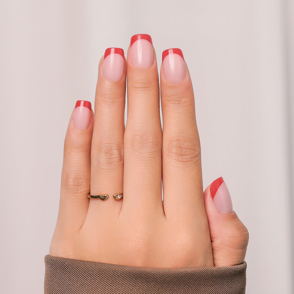 Red French Tip| Short Square