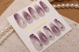 Ombre Purple Stars | Handmade Press on Nail