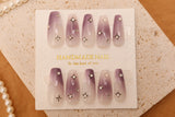 Ombre Purple Stars | Handmade Press on Nail