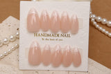 Pearl French Tip Gel | Handmade Press On Nail