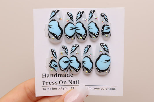 Blue Butterfly |Medium Coffin |Handmade