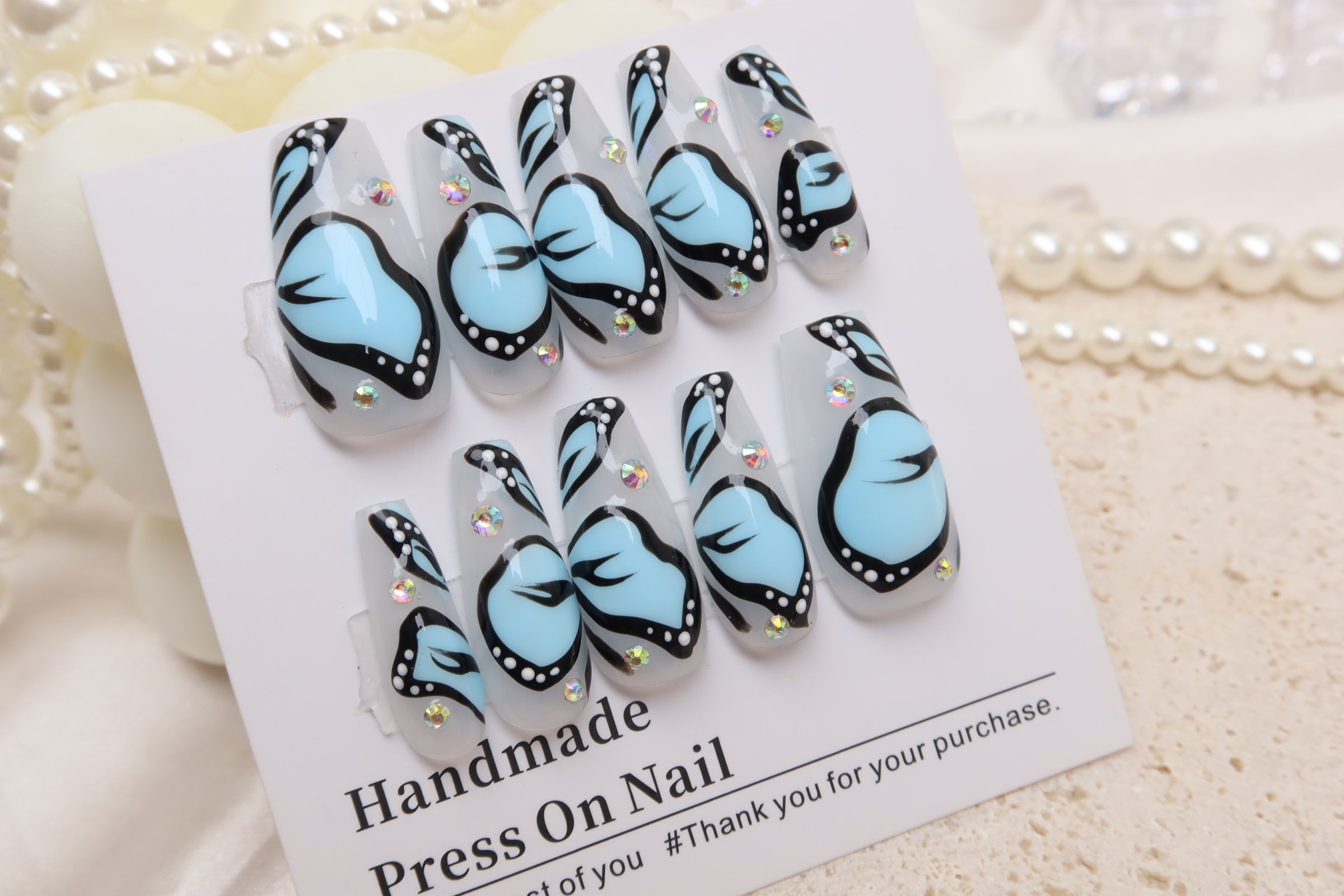Blue Butterfly | Handmade Press on Nail