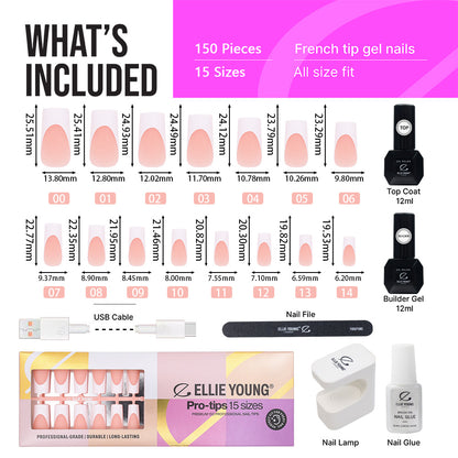 Nude French Tip | Long Square | Protips