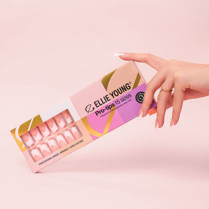 Nude French Tip | Long Square | Protips