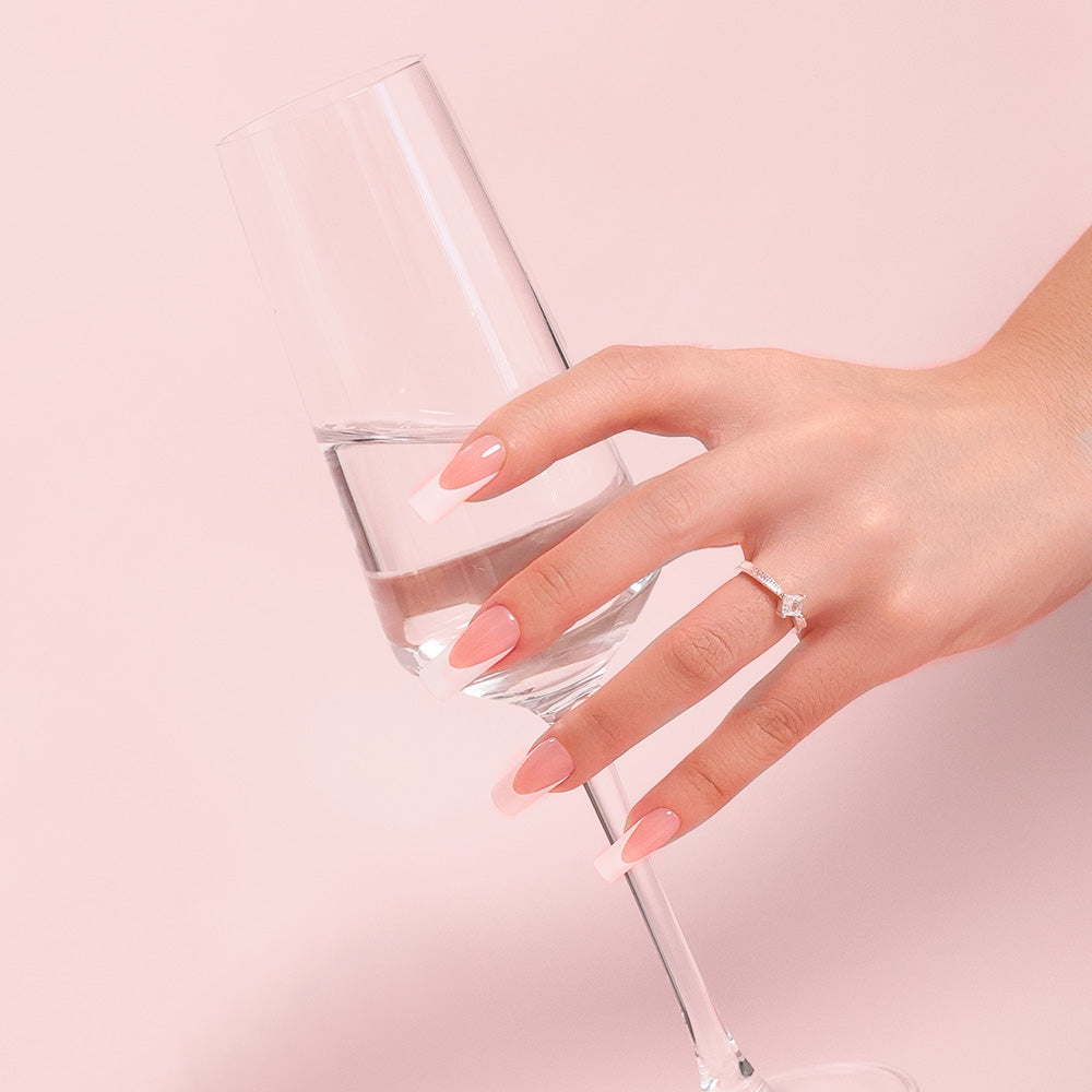 Nude French Tip | Long Square | Protips