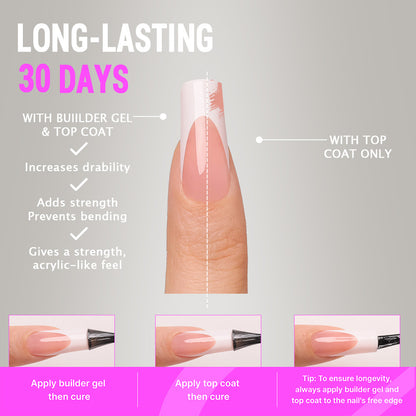 Nude French Tip | Long Square | Protips