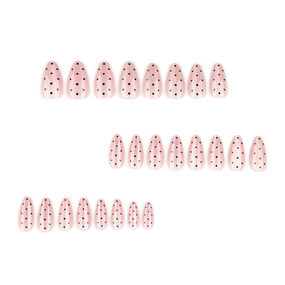 Pink Polka Dot Cat Eye | Medium Almond | EASY PRESS™