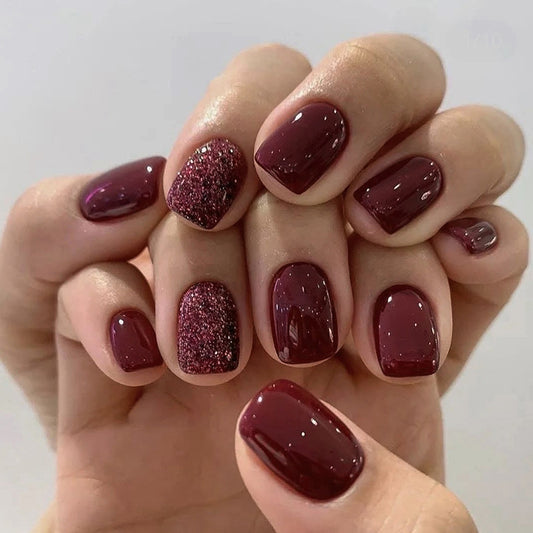 Glitter Dark Red  |  Short Square
