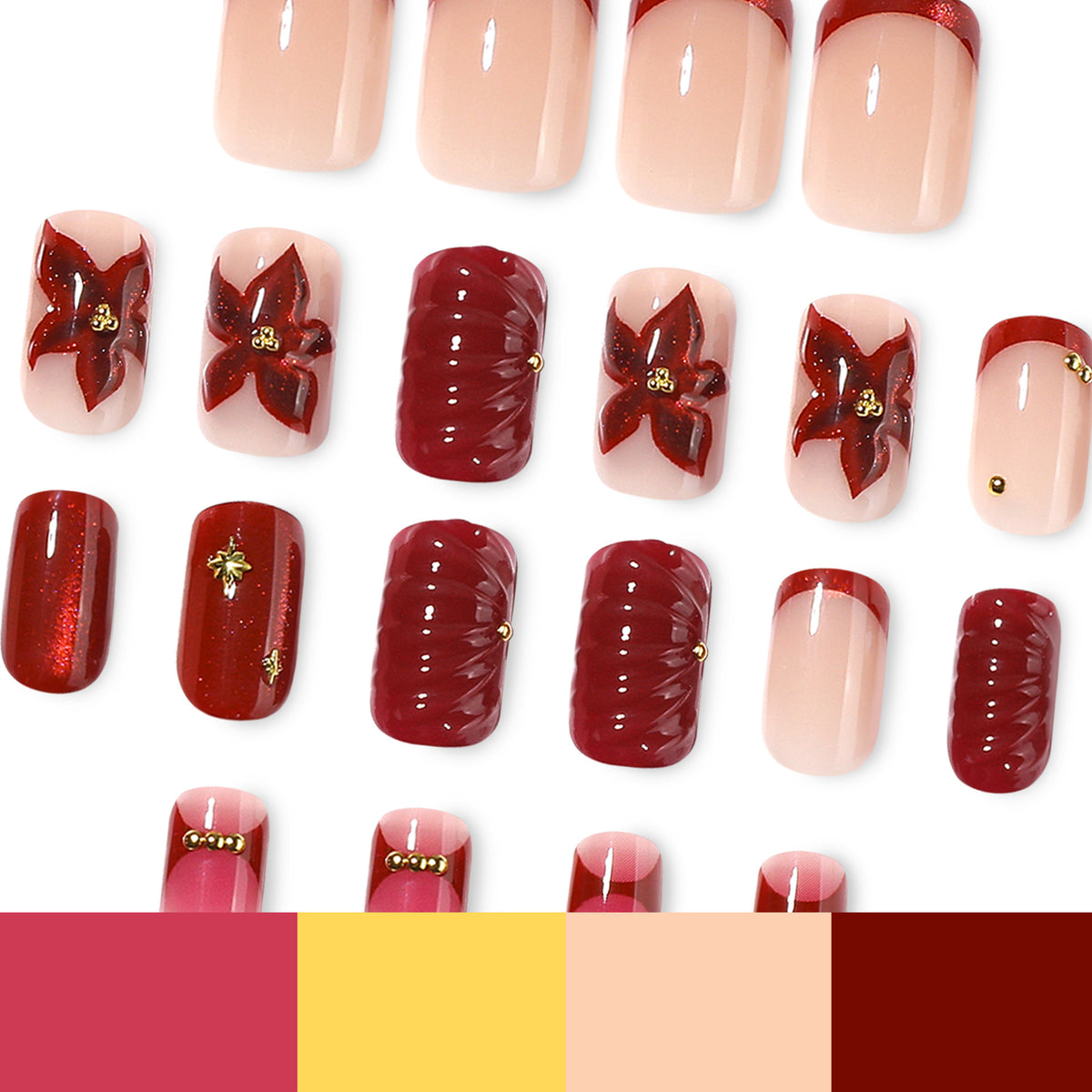 Bordeaux Blossom | Medium Square| EASY PRESS™