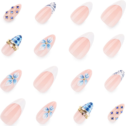 Sapphire Bloom | Medium Almond | EASY PRESS™