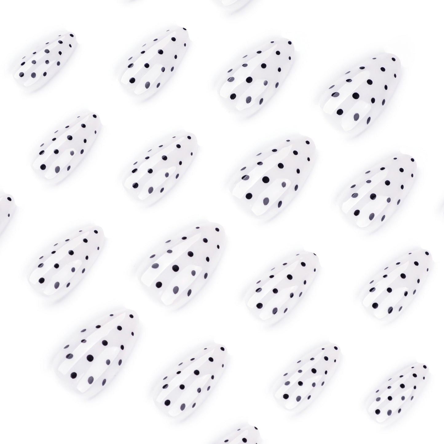 White Polka Dots | Medium Almond