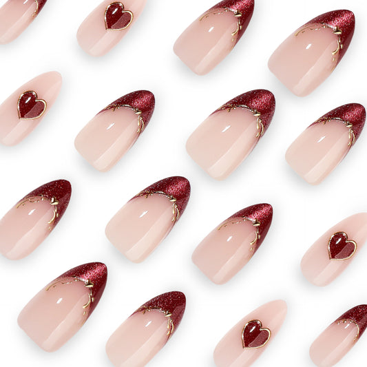 Bordeaux Heart | Medium Almond | EASY PRESS™