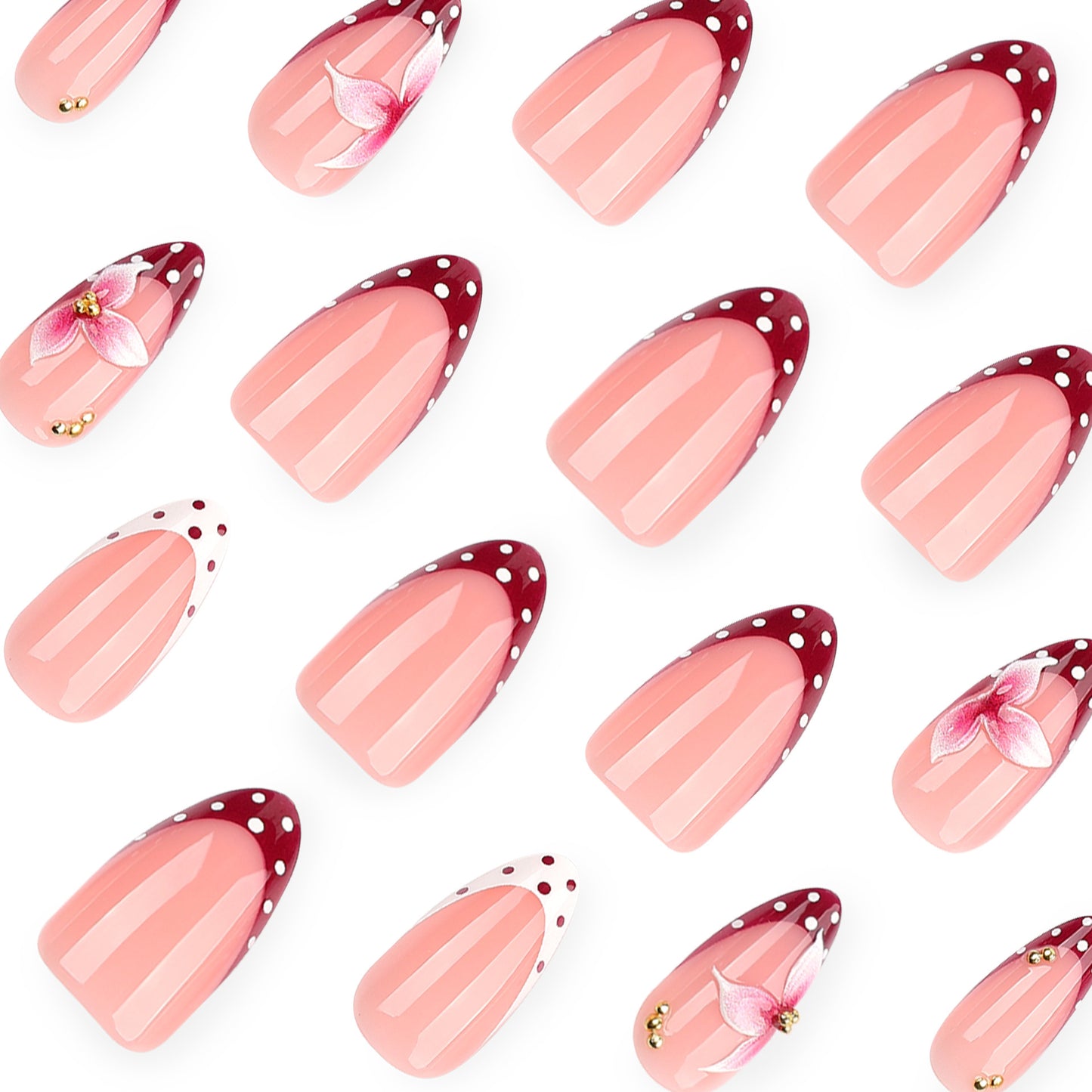 Burgundy Blossom | Medium Almond | EASY PRESS™
