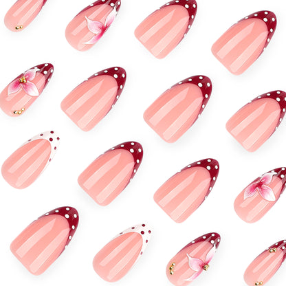Burgundy Blossom | Medium Almond | EASY PRESS™