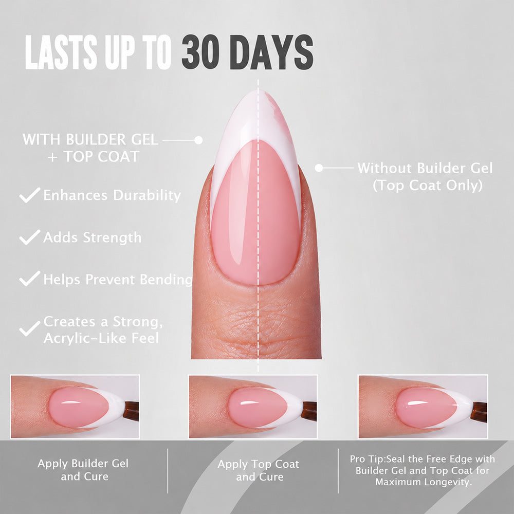 Pink Base French Tip | Medium Almond | ProTips