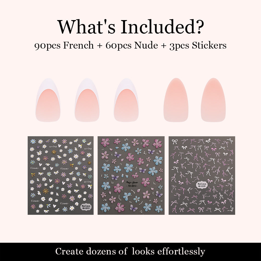 Nude & French Mix Nail Kit | Medium Almond | ProTips