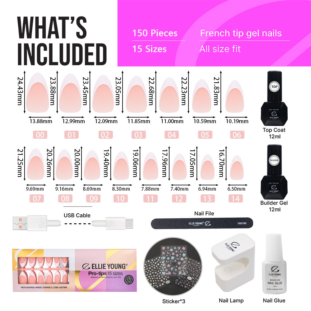 Nude & French Mix Nail Kit | Medium Almond | ProTips