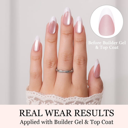 Nude Cat Eye | French Tip | Medium Almond | ProTips