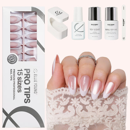 Nude Cat Eye | French Tip | Medium Almond | ProTips