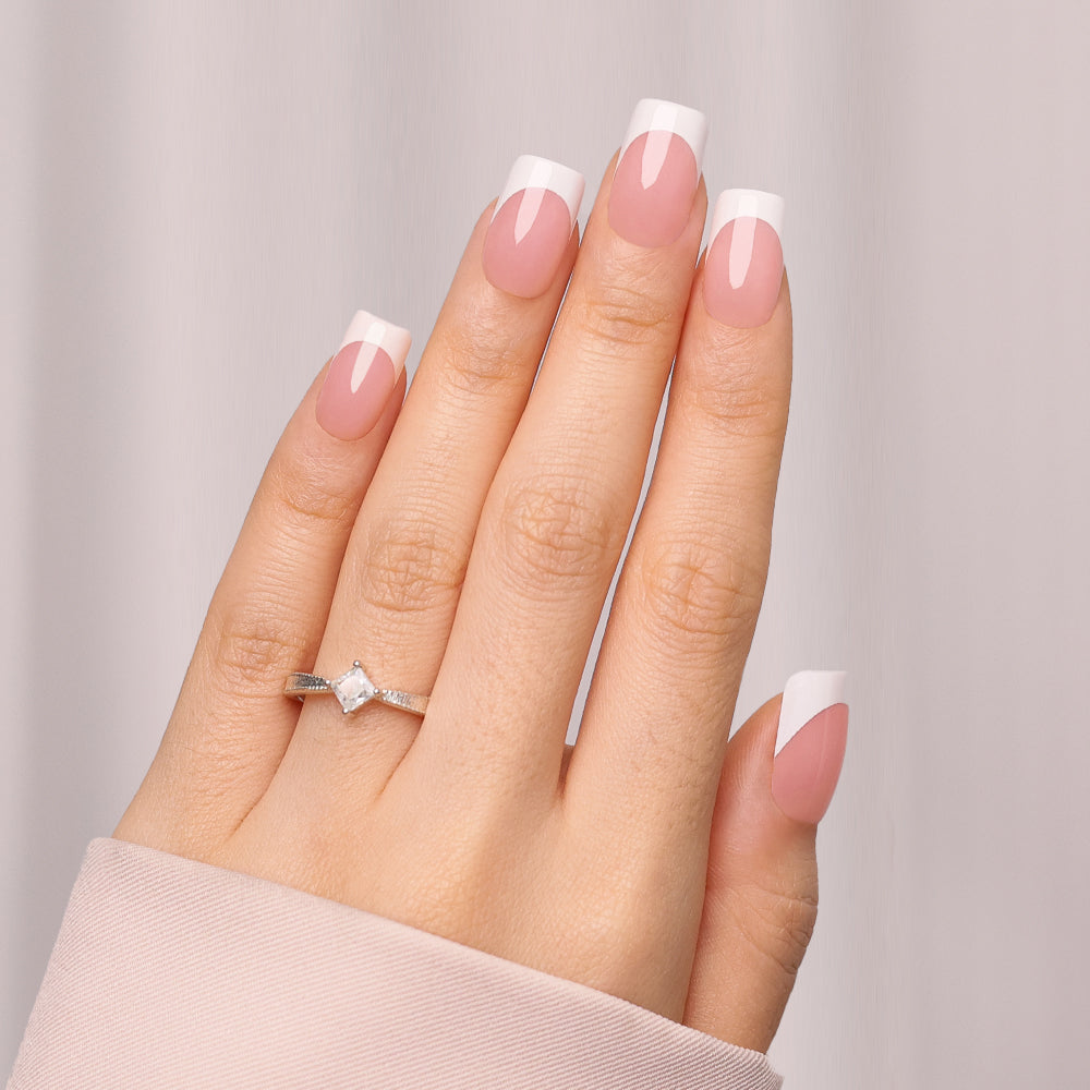 Nude French Tip | Medium Square | Protips