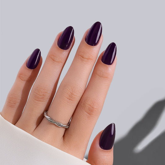 Aubergine Noir | Short Almond | EASY PRESS™