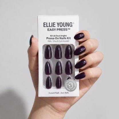 Aubergine Noir | Short Almond | EASY PRESS™