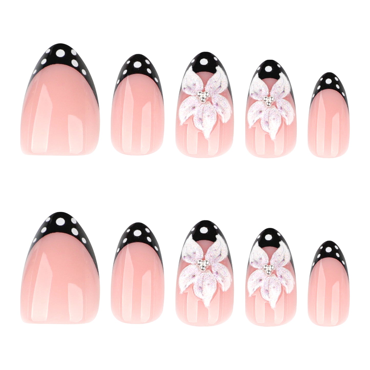 Polka Petals | Short Almond | EASY PRESS™