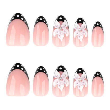 Polka Petals | Short Almond | EASY PRESS™