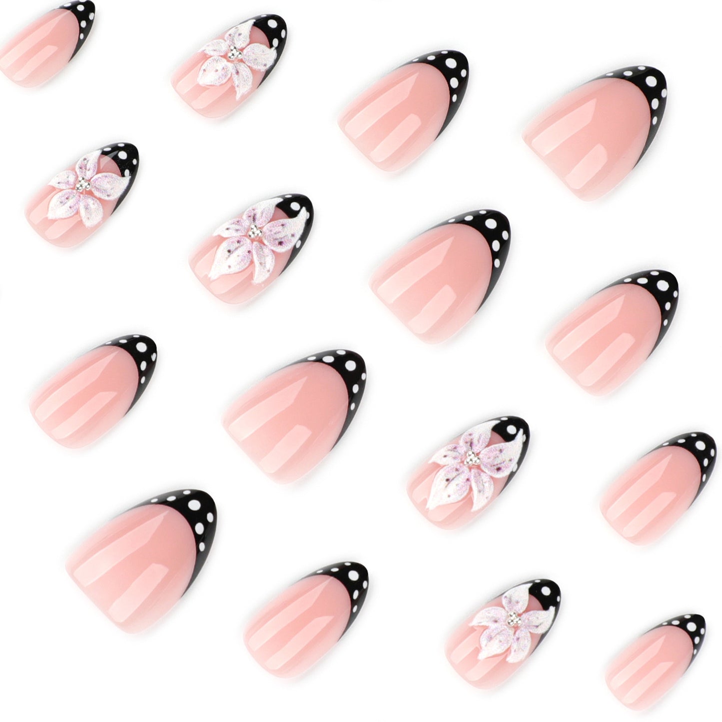 Polka Petals | Short Almond | EASY PRESS™