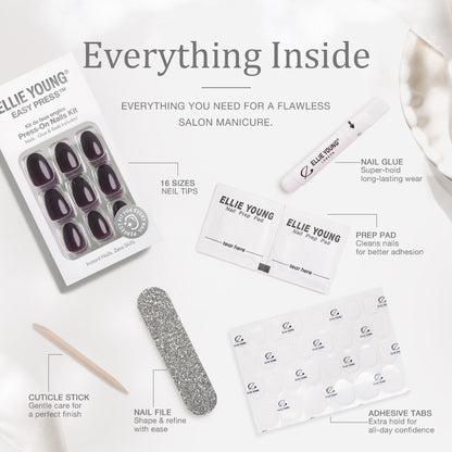 Aubergine Noir | Kurz-Oval | EASY PRESS™