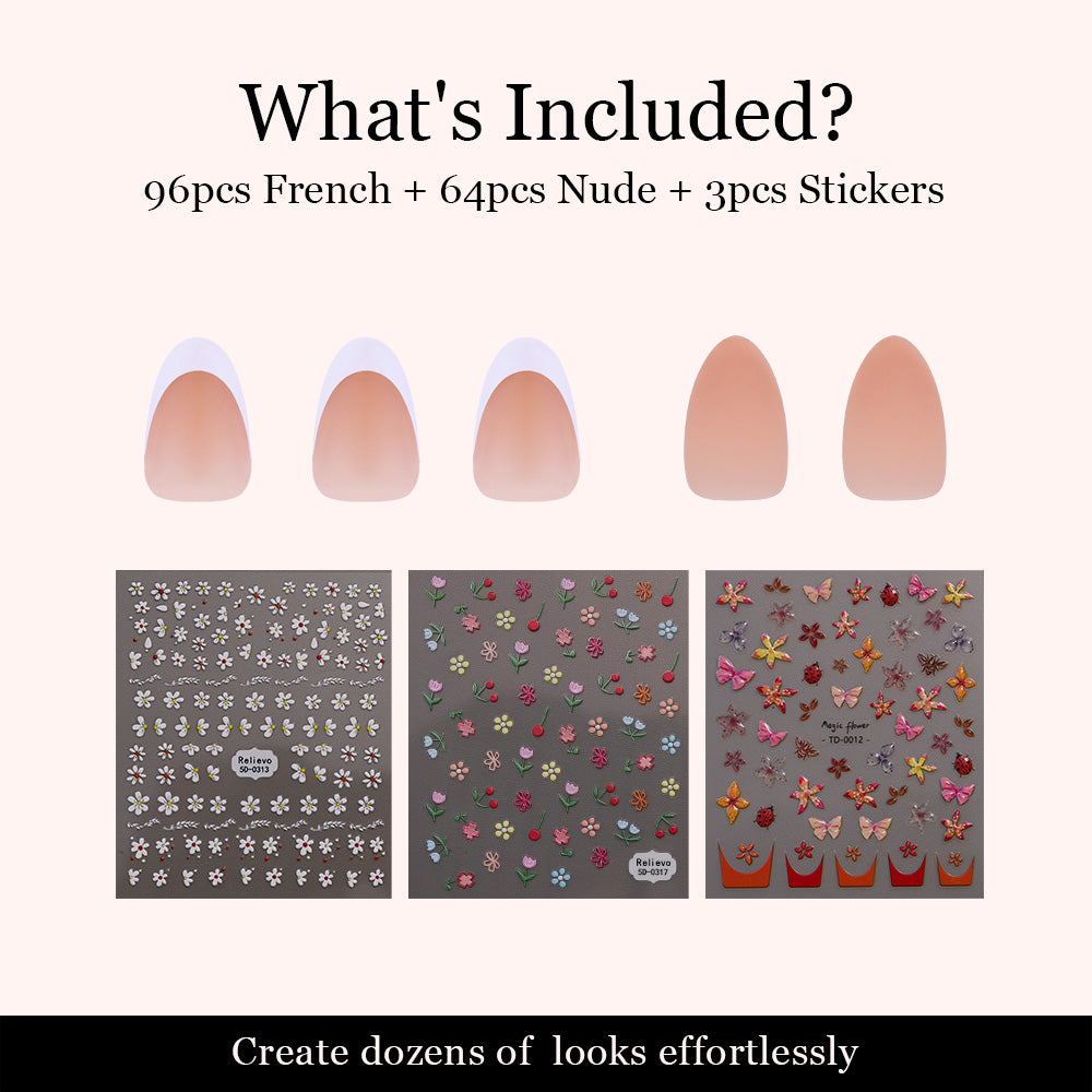 Nude & French Mix Nail Kit | Short Almond | ProTips