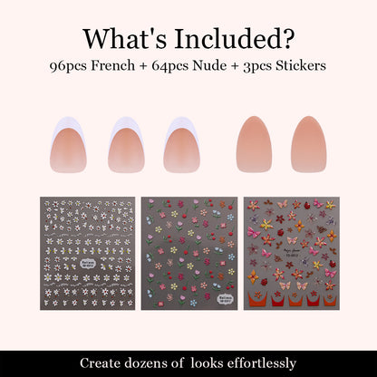 Nude & French Mix Nail Kit | Short Almond | ProTips