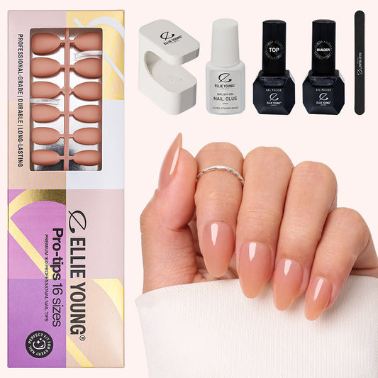 Solid Brown Nail Kit | Short Almond | ProTips