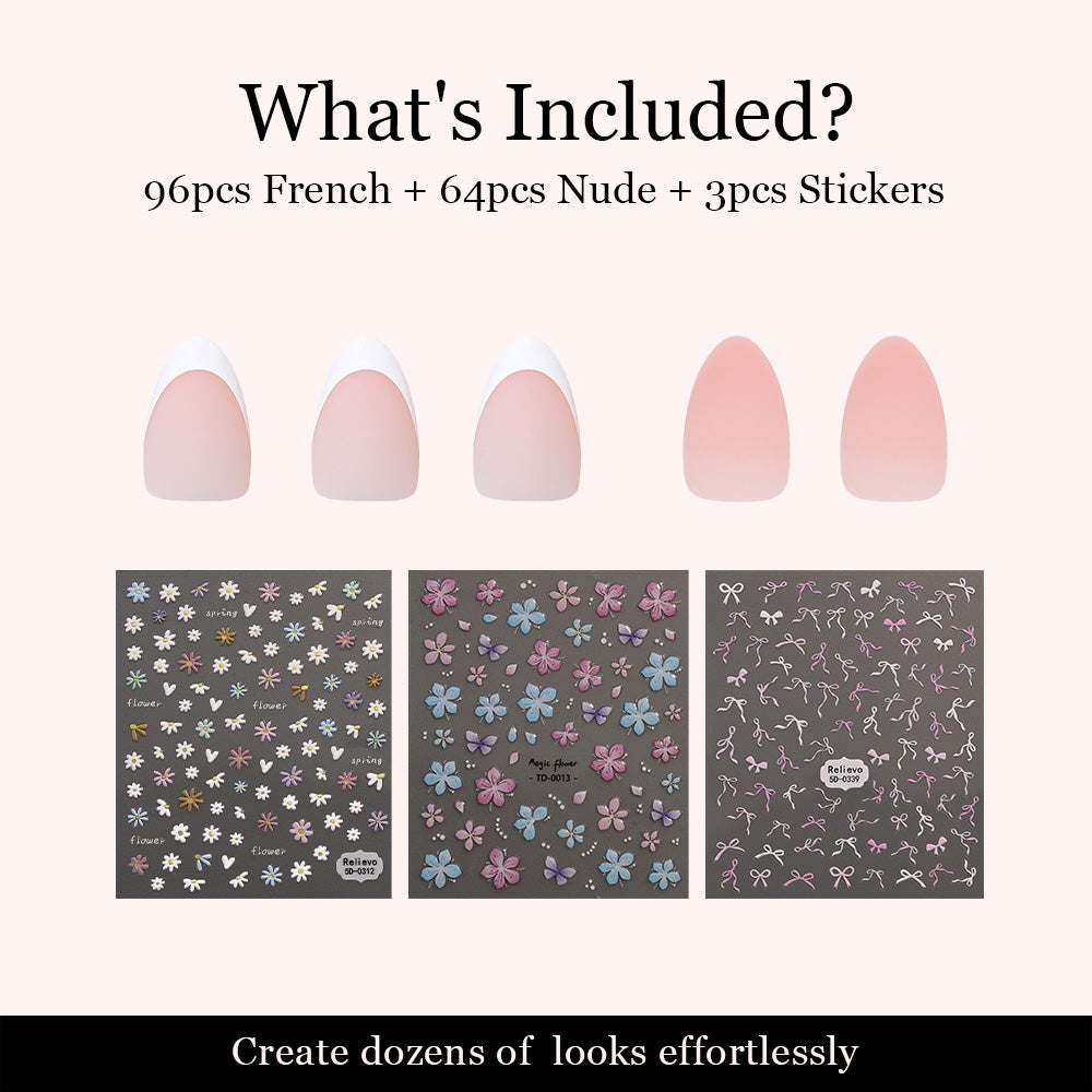 Nude & French Mix Nail Kit | Short Almond | ProTips