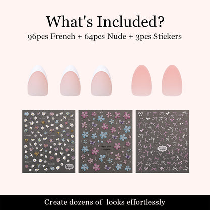 Nude & French Mix Nail Kit | Short Almond | ProTips